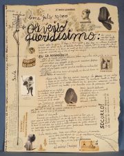 MOLINA. Carta a Oliverio Girondo, texto manuscrito ilustrado con collages.