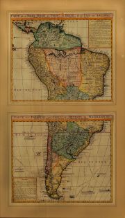Chatelain,Mapa Sud America 1719 en 2 partes
