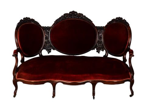 Juego de sala Victoriano, sofa avs pata, 5 sillas. (6)