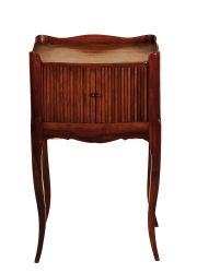 Pequea mesa campaard francesa con cortina, madera de nogal. S.XIX