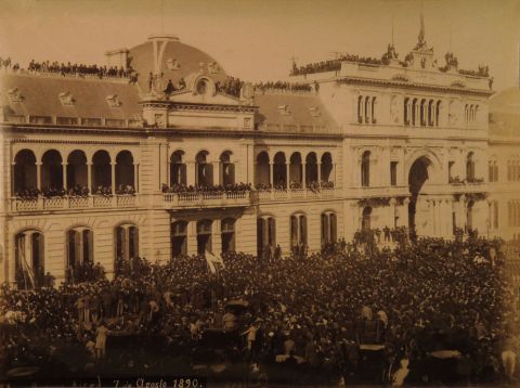 RIMATHÉ, Albúminas: Darsena Sud N°147 y Bs.As. 7 de Agosto 1890.(Carlos E. Pellegrini accede a la Presidencia) 15x21 cm.