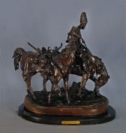 Lanceray, escultura de bronce , Cosaco. Edición posterior. Peq. desperfecto.
