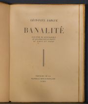 FARGUEE, León Paul. 'BANALITE' Ilustre de Reogrammes de Loris. Parry - Livraire Gallimard Editons de la Nouvelle Revue F