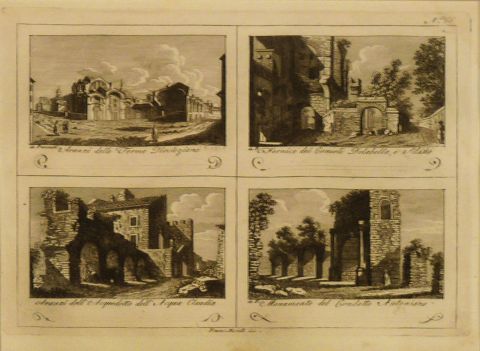 Vistas de Roma, dos grabados S. XVIII. (2)