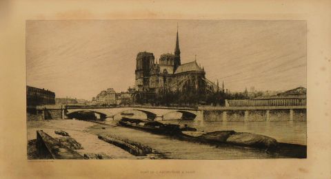 Gautier, Lucien. Pont De L'Archeveche A Paris, aguafuerte Año 1881