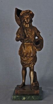 GARNIER, Jean, PECHEUR DE CREVETTES, escultura de bronce