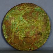BADII, Líbero 'Rostros' Placa de bronce circular Año 68. Trabajada en ambos lados.