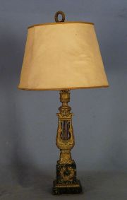 Lámpara de mesa bronce con pantalla