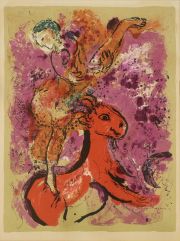 Chagall Cheval au Soleil Rouge, reproducción grabado (poster litogrtáfico)