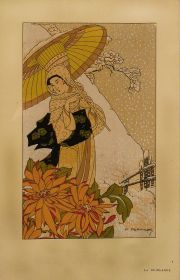 Blanche, E. 'La neige au Japon', pochoir, La Guirlande', 1920 (info. al dorso)