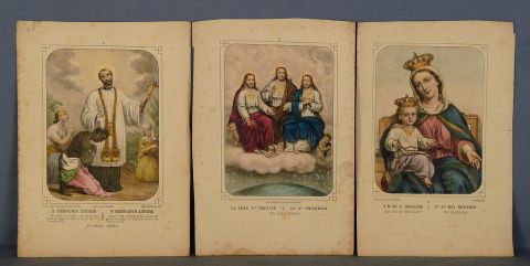 Diez grabados religiosos en colores. Franceses.