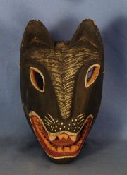 Máscara Chané, zoomorfa, madera negra