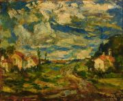 Ayllon, Pascual 'Tarde en Villa Arisa', óleo sobre tela. 1952