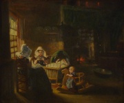 Silbert, Max, Mujeres y Niños junto a la ventana, óleo.