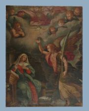 San Miguel Arcangel, óleo sobre tela averías.
