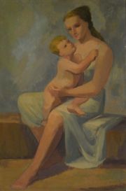 GRIFFOI, Hugo 'Maternidad', témpera