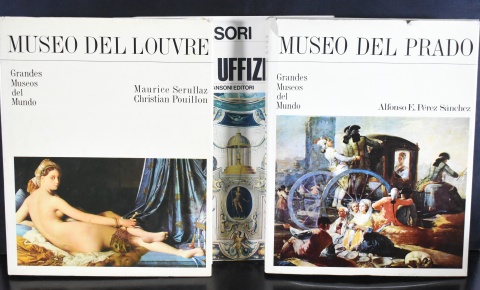 Museo Del Prado, Del Louvre e I Tesori Gli Uffizi. Tres volmenes ilustrados en colores.