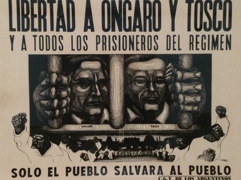 Afiche Carpani. Libertad a R. Ongaro y Tosco