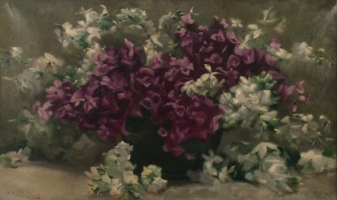 G. Capdevila, Barcelona 1905. Óleo Flores. 40 x 70 cm. -105-