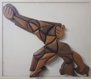 Naum Knop 'Pareja de Tango', relieve de madera