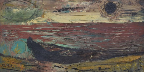Garcia Carreras, La Canoa, óleo 1960