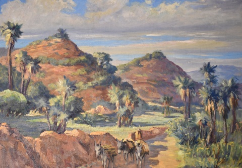 Mañana Cordobesa, Capilla del Monte, óleo sobre tela, de Tomas Ditaranto. Al dorso titulado. Mide 60 x 70 cm