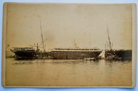 RIMATHE, SAMUEL, Fotografa albumina en su portante original, GRAN VAPOR EN EL PUERTO DE BUENOS AIRES, ao 1895, mide: 2