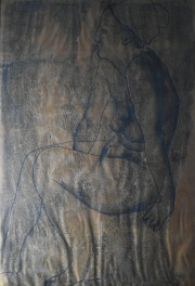 Dalla. Figura de Mujer, técnica mixta de 87 x 59 cm.
