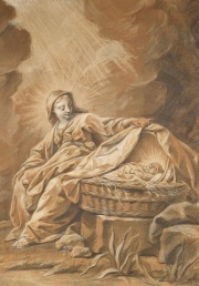 La Virgen y El Niño, pastel, atribuido a Jean Restout