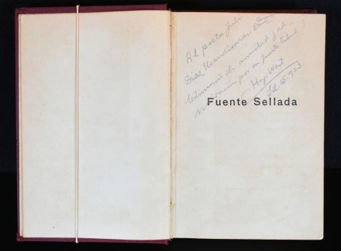Wast, Hugo. Fuente Sellada. Bs.As. 1923. Dedicado a Julio Diaz Usandivaras. 1 vol.