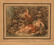 Boucher, Francois. Escenas Amorosas; dos grabados. Casa Veltri. Miden: 24 x 28 cm.