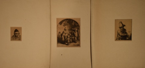 Diez Grabados Antiguos: Rembrandt, Ostade y otros; 1 dibujo al lápiz. Deterioros. 10 Piezas sin enmarcar. Casa Veltri.
