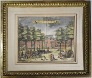 Klein of Stukken Boter Huis, grabado color . Casa Veltri. Mide 28 x 35 cm.