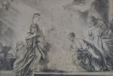 RAGONARD. impresión Anunciacion de la Virgen. Lámina XX. 22 x 30 cm.