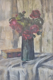 M. Lomp, Vaso con flores 1936. 23 x 17 cm.