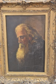 Anciano, óleo sobre tabla anónimo de 32 x 21 cm.