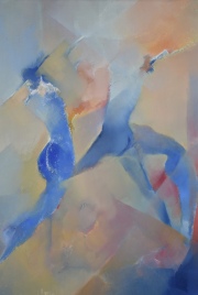 Patricia Charra, Figuras, óleo año 1989 de 60 x 50 cm.
