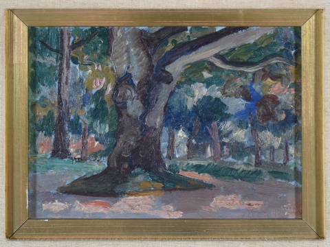 Pettoruti, Emilio, Jardín Botánico, Río de Janeiro, óleo 16 x 22 cm.