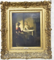 Joseph Bail, Bretonas en la mesa, óleo sobre tela.