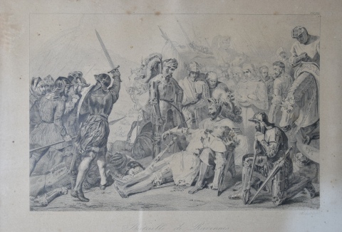 Dos grabados de batallas, Theophile Clement Blanchard, 1829 - 1849 29 x 35