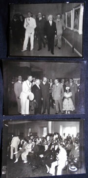 RAMON S. CASTILLO, fotografías del presidente de la Nacion, visitando el salón de Arte de Mar del Plata año 1943, mide