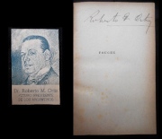 Dos Piezas. ROBERTO M. ORTIZ, Dr. Libro firmado y postal de su campaña electoral, año 1937. total 2 piezas.