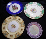Platos decorados, antiguos, Myott Staffordshire, Gridley, Wedgwood Wellesley y uno aleman de Bavaria
