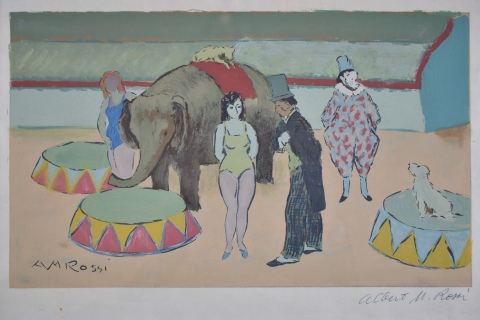 Alberto María Rossi. El Circo. Serigrafía. 25 x 40 cm.