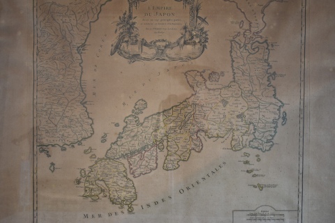 El imperio del japón. Mapa enmarcado bajo vidrio. 50 x 56 cm.