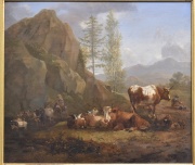 Berchen, vacas, dos óleos sobre tabla. Miden 35x41cm