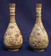 Par de pequeños vasos cerámica japonesa Satsuma.15 cm.