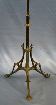 Lámpara de pie Art Nouveau de bronce regulable