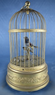 Jaula con ave, caja de música. (190)