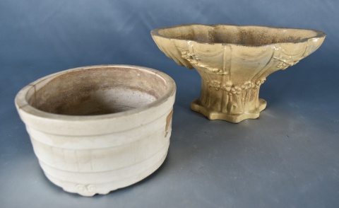 Cachet Pot y vaso de cerámica china. 2 Piezas. (834)
